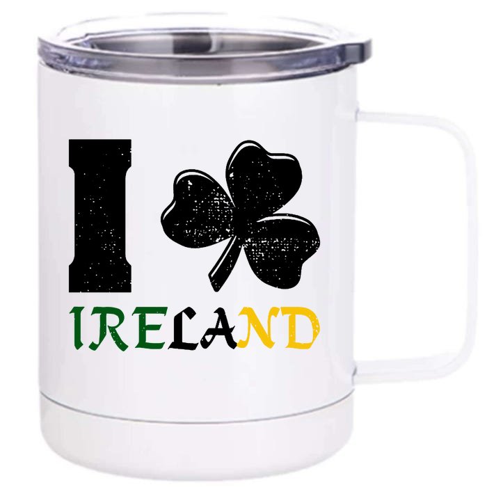 I Heart Ireland Irish Clover Front & Back 12oz Stainless Steel Tumbler Cup