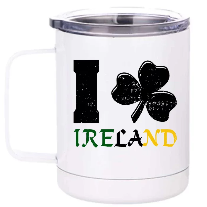 I Heart Ireland Irish Clover Front & Back 12oz Stainless Steel Tumbler Cup