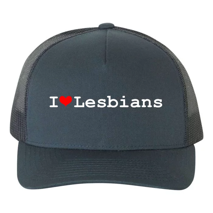 I Heart Lesbians Yupoong Adult 5-Panel Trucker Hat