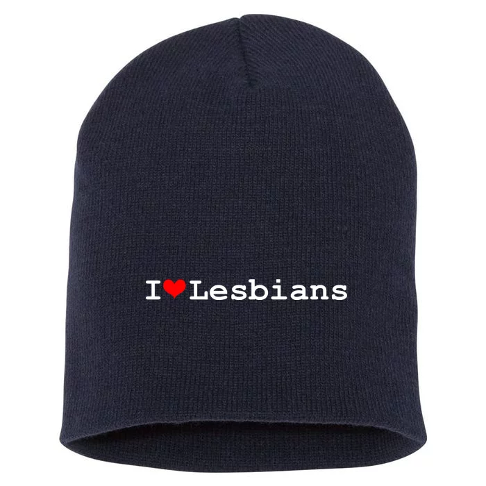 I Heart Lesbians Short Acrylic Beanie