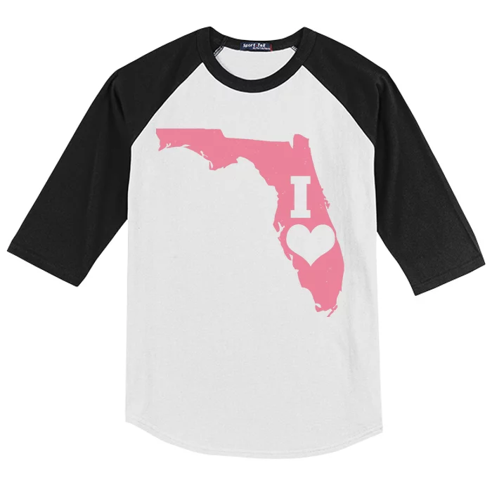 I Heart Love Florida State Kids Colorblock Raglan Jersey