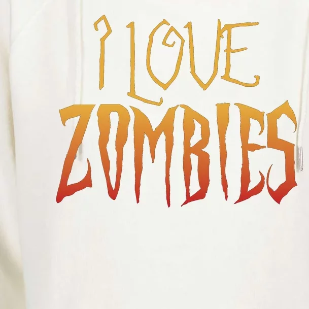 I Heart love Zombies Womens Funnel Neck Pullover Hood