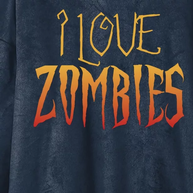 I Heart love Zombies Hooded Wearable Blanket