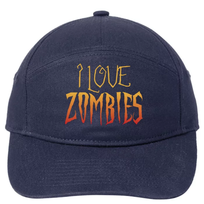 I Heart love Zombies 7-Panel Snapback Hat