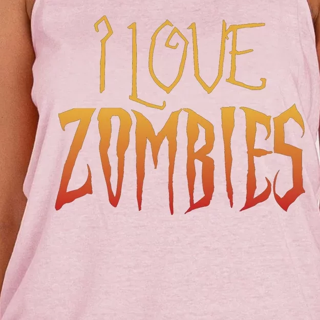 I Heart love Zombies Women's Knotted Racerback Tank