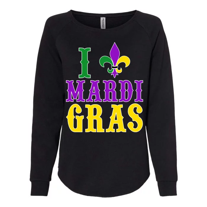 I Heart Mardi Gras Womens California Wash Sweatshirt