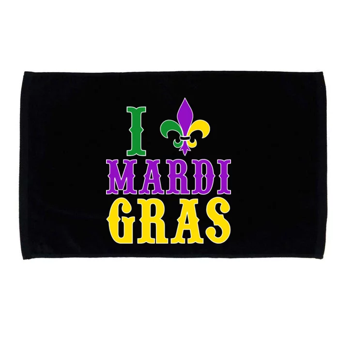 I Heart Mardi Gras Microfiber Hand Towel