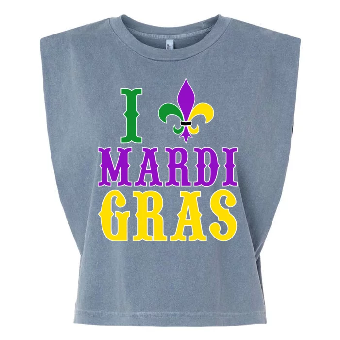 I Heart Mardi Gras Garment-Dyed Women's Muscle Tee