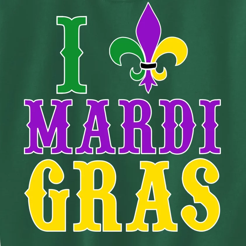 I Heart Mardi Gras Kids Sweatshirt