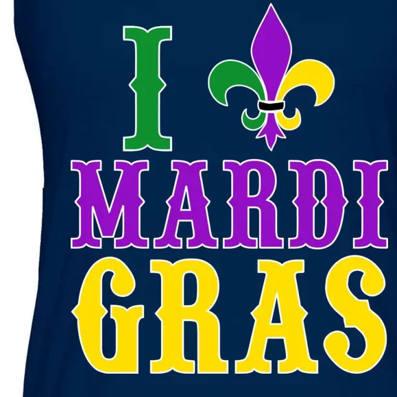 I Heart Mardi Gras Ladies Essential Flowy Tank