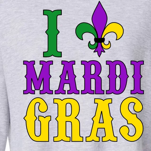 I Heart Mardi Gras Cropped Pullover Crew