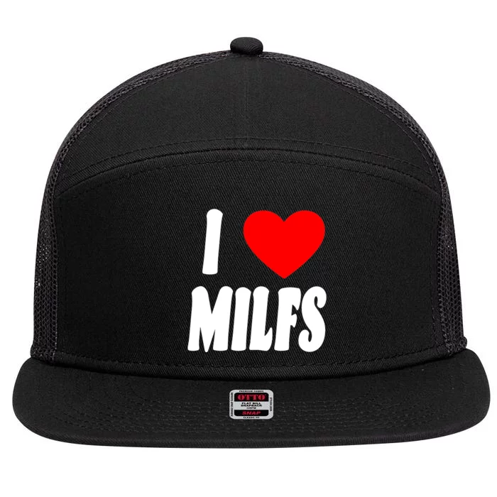 I Heart Milfs 7 Panel Mesh Trucker Snapback Hat