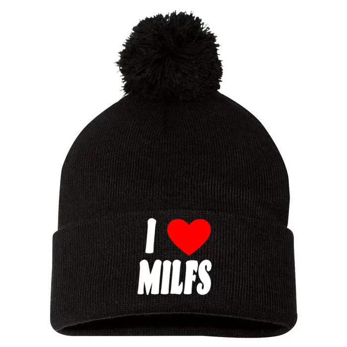 I Heart Milfs Pom Pom 12in Knit Beanie