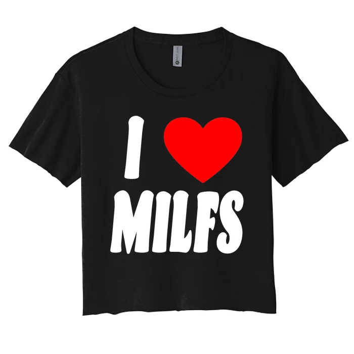 I Heart Milfs Women's Crop Top Tee