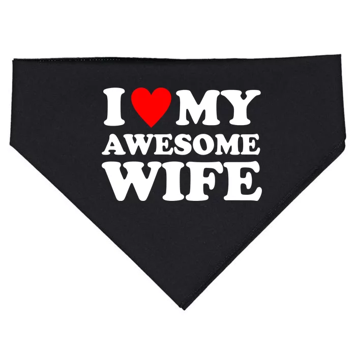 I Heart My Awesome Wife USA-Made Doggie Bandana