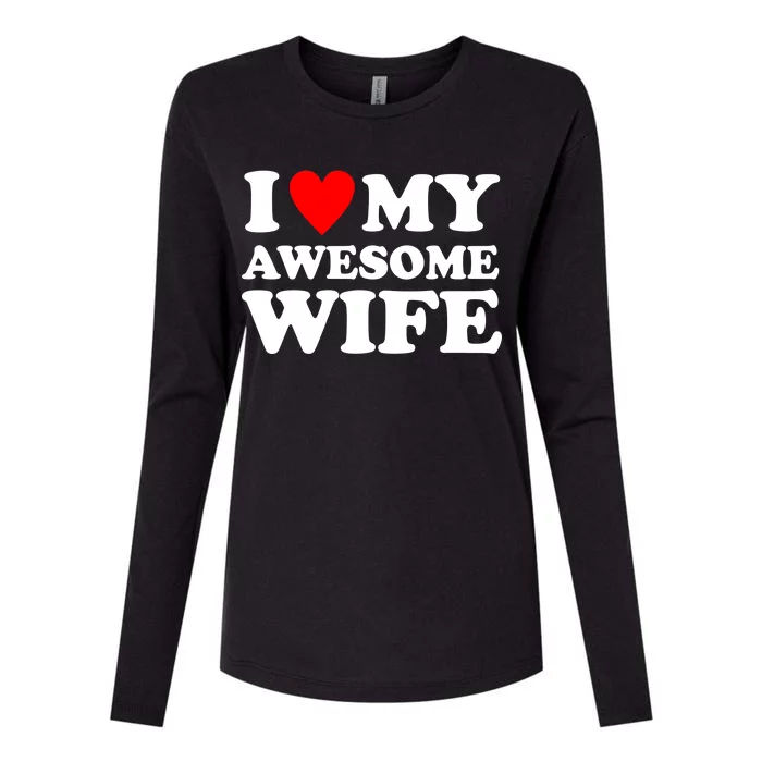 I Heart My Awesome Wife Womens Cotton Relaxed Long Sleeve T-Shirt