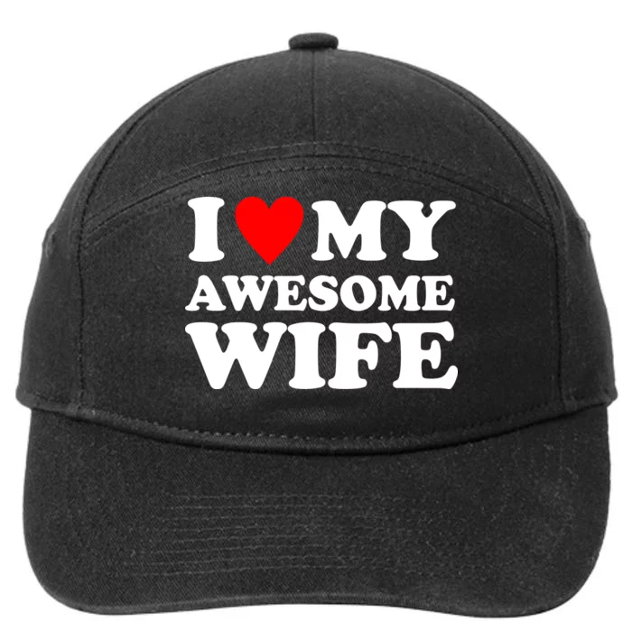 I Heart My Awesome Wife 7-Panel Snapback Hat