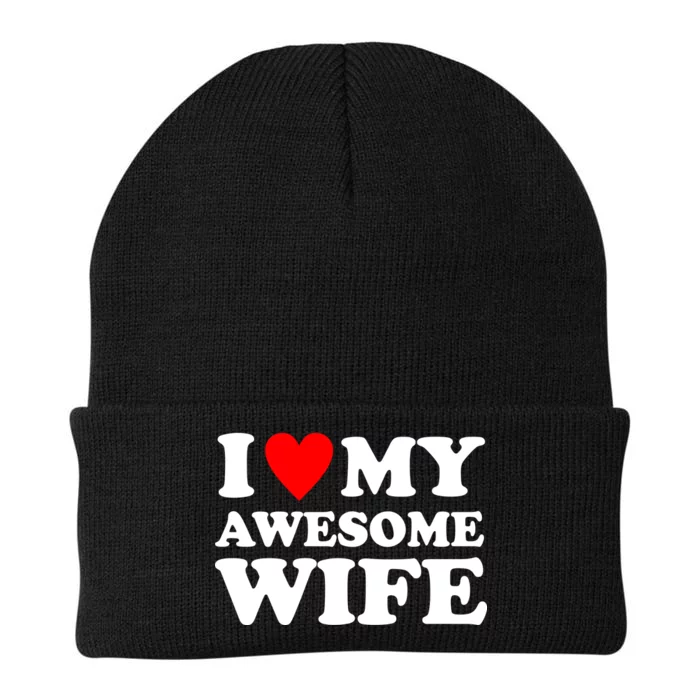 I Heart My Awesome Wife Knit Cap Winter Beanie