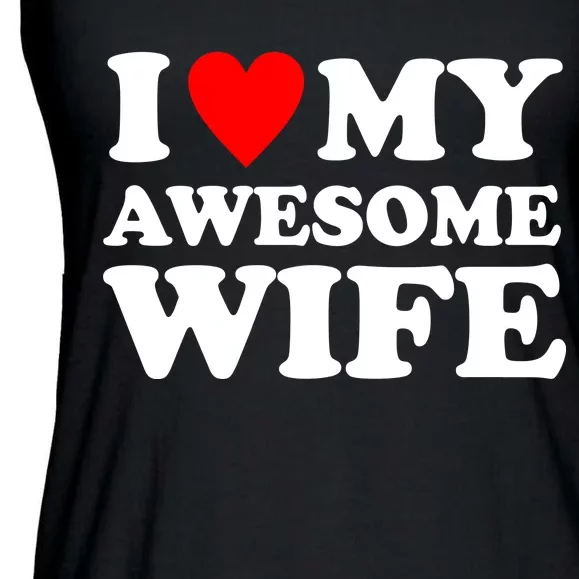 I Heart My Awesome Wife Ladies Essential Flowy Tank