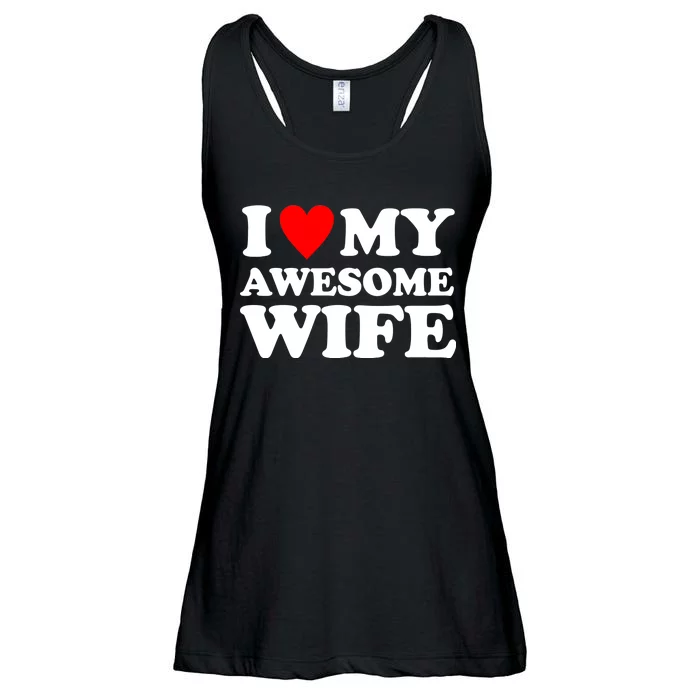 I Heart My Awesome Wife Ladies Essential Flowy Tank