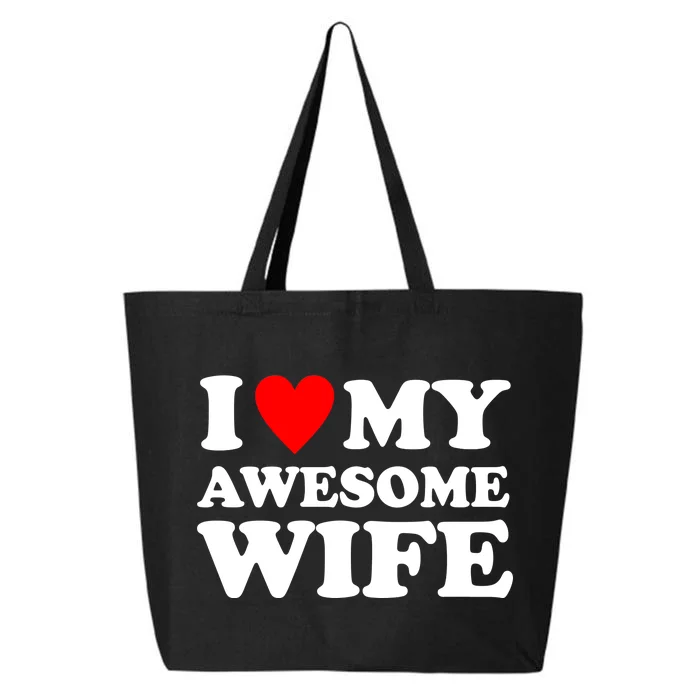 I Heart My Awesome Wife 25L Jumbo Tote