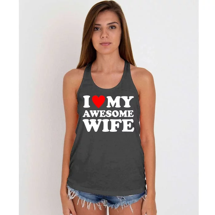 I Heart My Awesome Wife Women's Knotted Racerback Tank