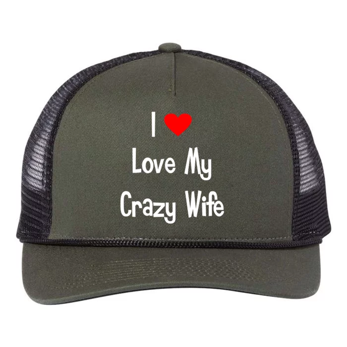 I Heart My Crazy Wife Retro Rope Trucker Hat Cap