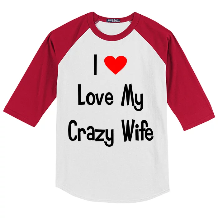 I Heart My Crazy Wife Kids Colorblock Raglan Jersey