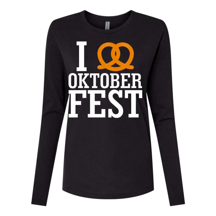 I Heart Oktoberfest Pretzel Womens Cotton Relaxed Long Sleeve T-Shirt