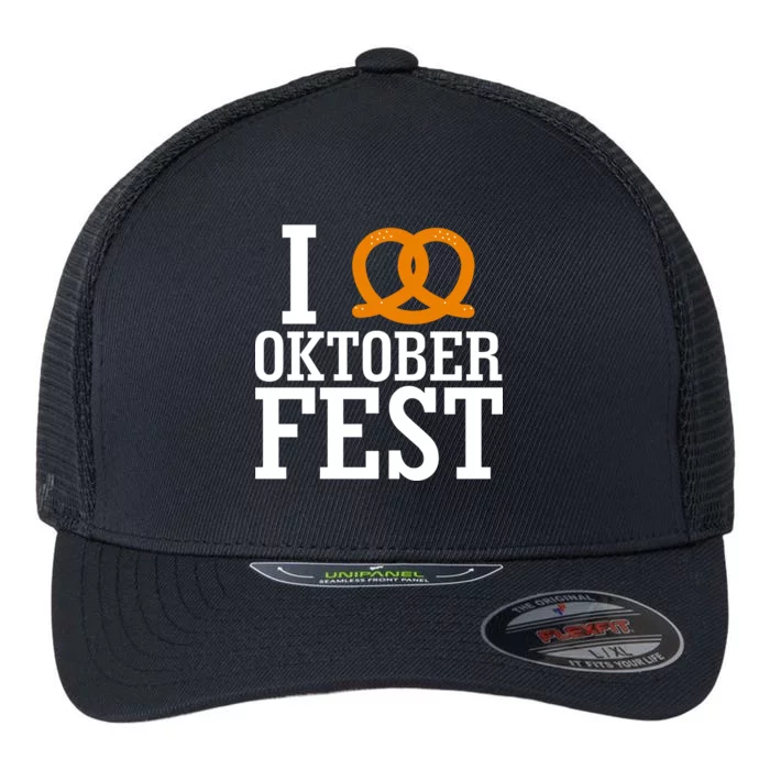 I Heart Oktoberfest Pretzel Flexfit Unipanel Trucker Cap