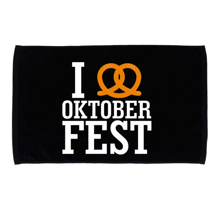 I Heart Oktoberfest Pretzel Microfiber Hand Towel