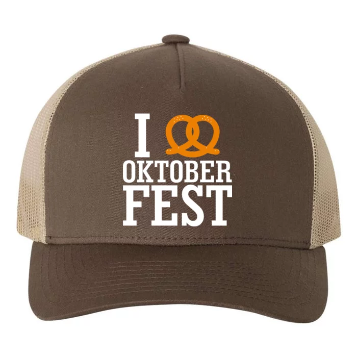 I Heart Oktoberfest Pretzel Yupoong Adult 5-Panel Trucker Hat