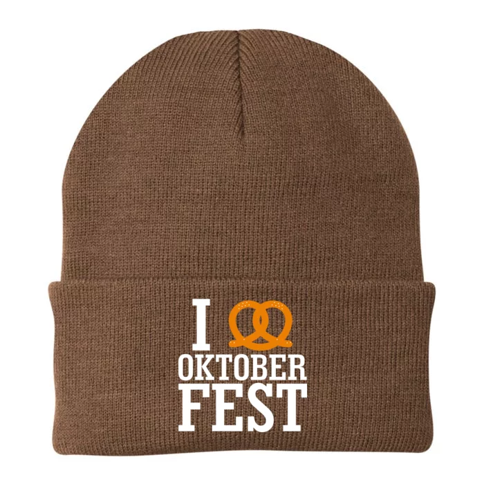 I Heart Oktoberfest Pretzel Knit Cap Winter Beanie