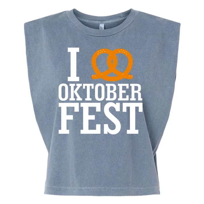 I Heart Oktoberfest Pretzel Garment-Dyed Women's Muscle Tee