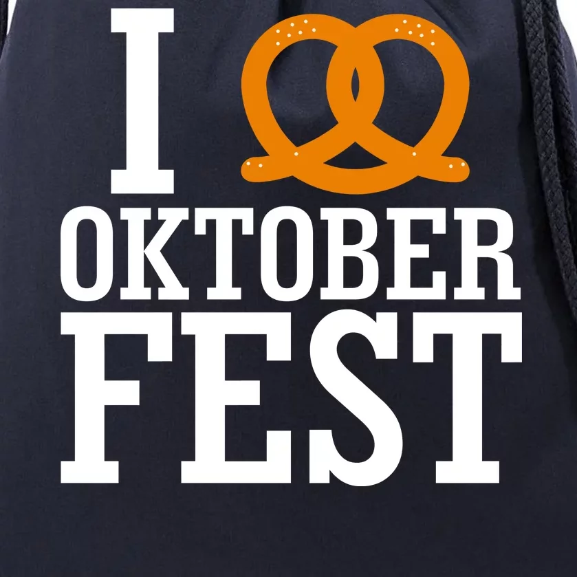 I Heart Oktoberfest Pretzel Drawstring Bag