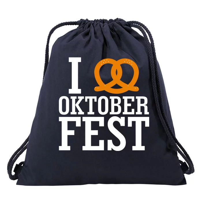 I Heart Oktoberfest Pretzel Drawstring Bag