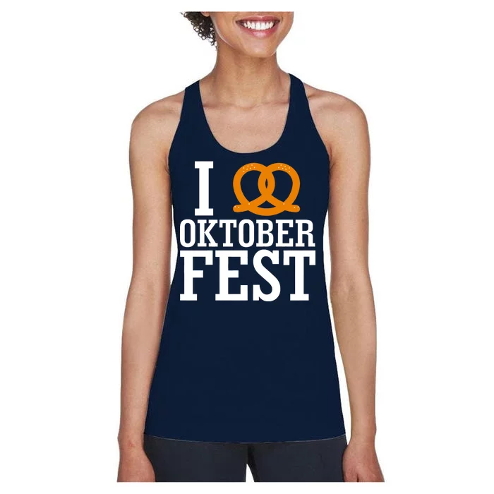 I Heart Oktoberfest Pretzel Women's Racerback Tank