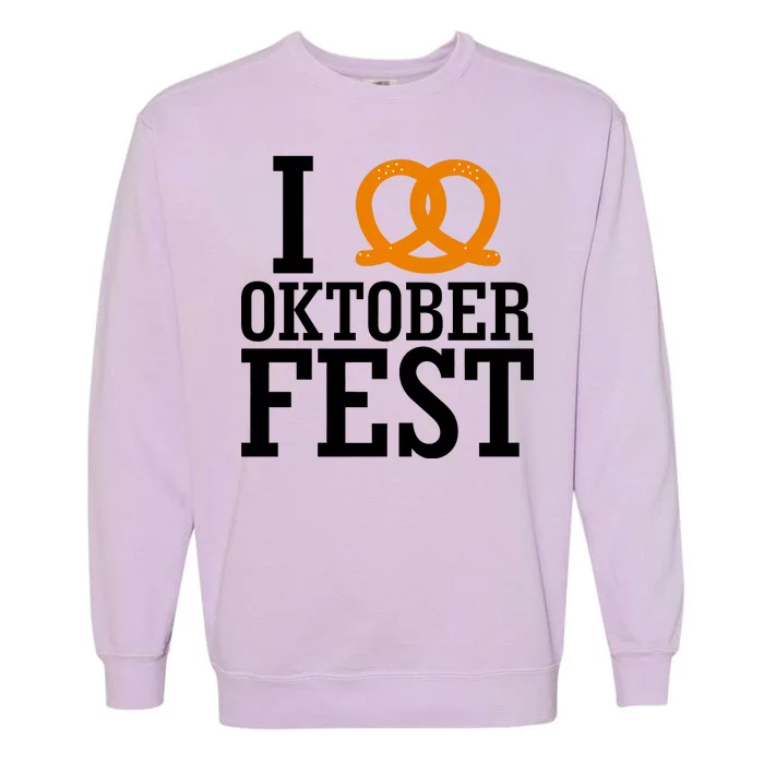 I Heart Oktoberfest Pretzel Garment-Dyed Sweatshirt