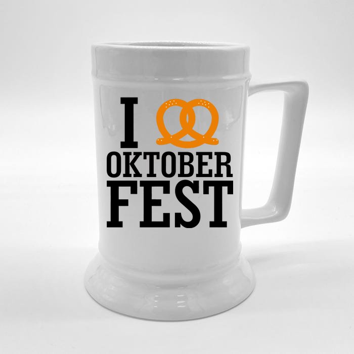 I Heart Oktoberfest Pretzel Front & Back Beer Stein