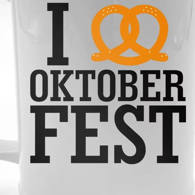 I Heart Oktoberfest Pretzel Front & Back Beer Stein