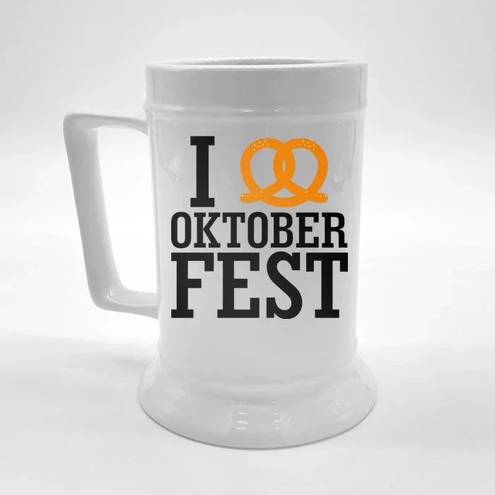 I Heart Oktoberfest Pretzel Front & Back Beer Stein