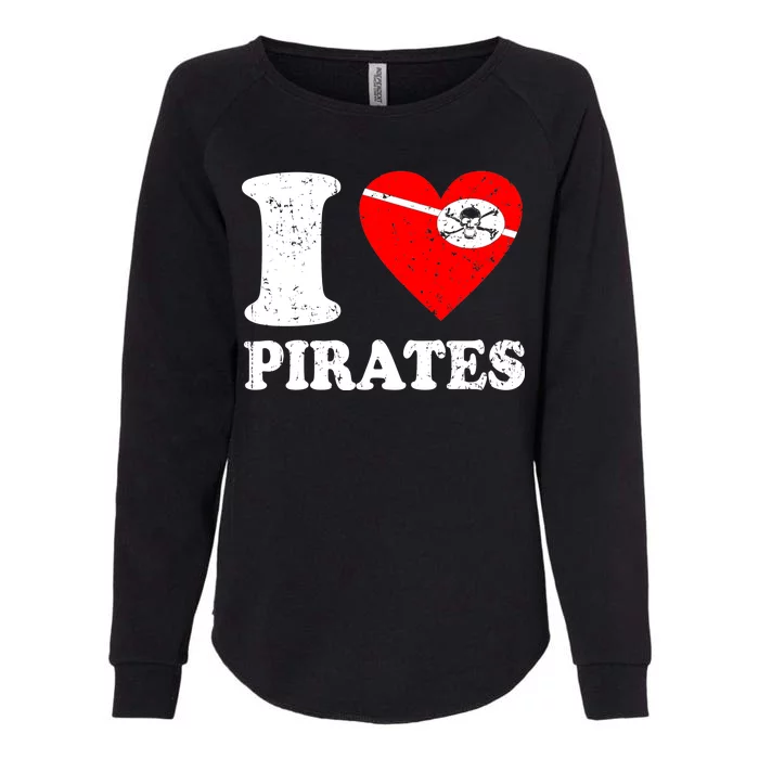 I Heart Pirates T-Shirt Womens California Wash Sweatshirt