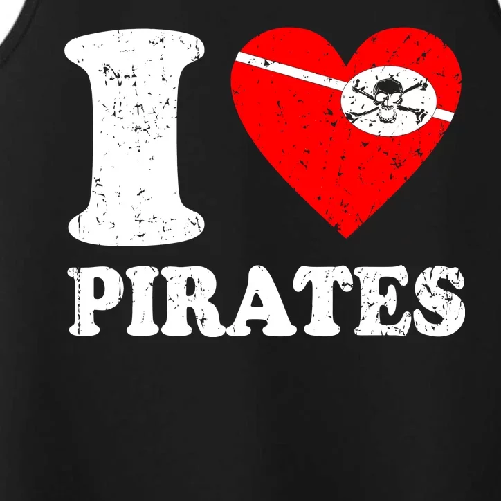 I Heart Pirates T-Shirt Performance Tank