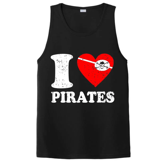 I Heart Pirates T-Shirt Performance Tank