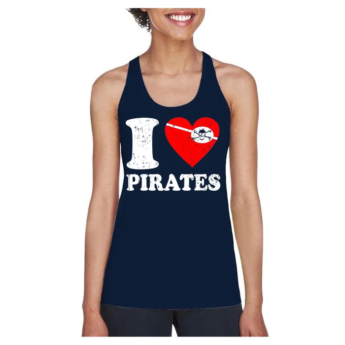 I Heart Pirates T-Shirt Women's Racerback Tank