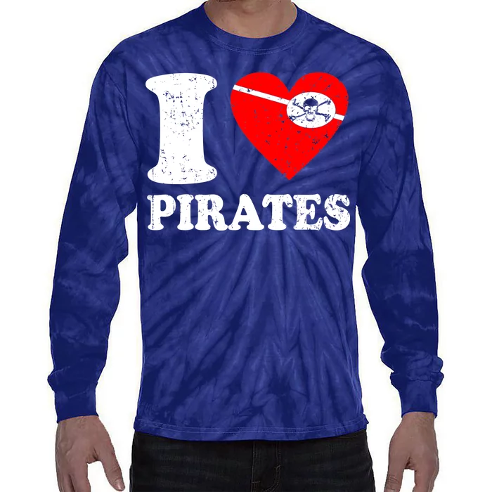 I Heart Pirates T-Shirt Tie-Dye Long Sleeve Shirt