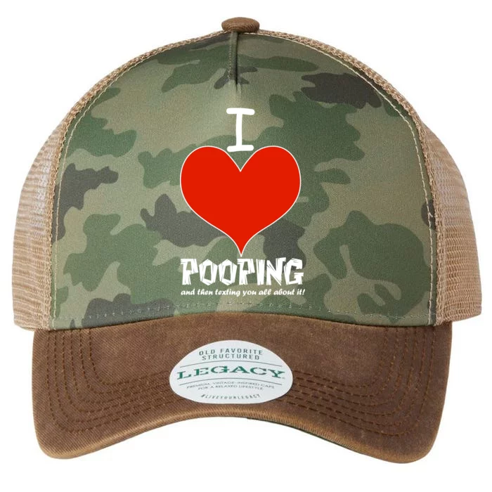 I Heart Pooping and Texting Legacy Tie Dye Trucker Hat