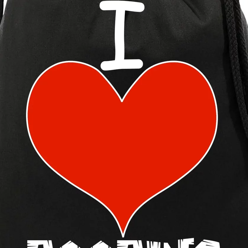 I Heart Pooping and Texting Drawstring Bag