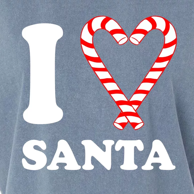 I Heart Santa Candy Cane Garment-Dyed Women's Muscle Tee