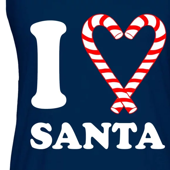 I Heart Santa Candy Cane Ladies Essential Flowy Tank